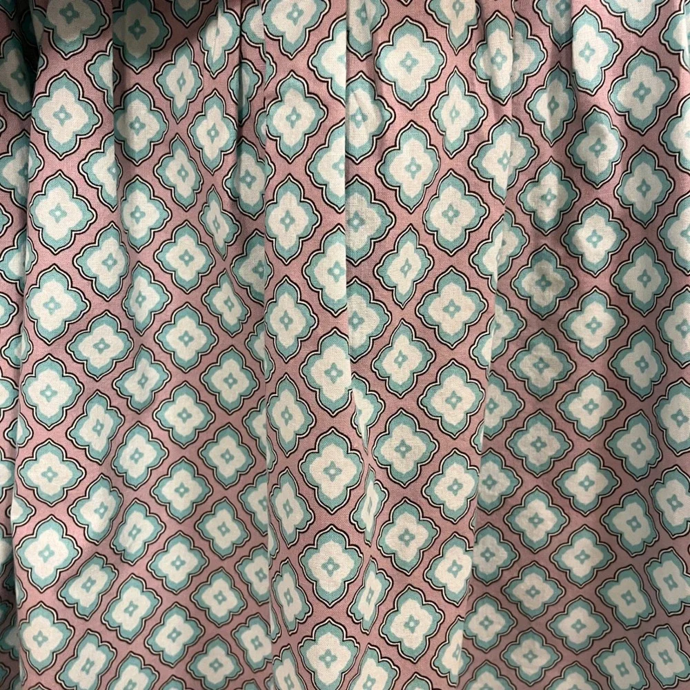 Handmade Half Apron with Towel Front Teal Grey Quatrefoil Plaid XS-L
